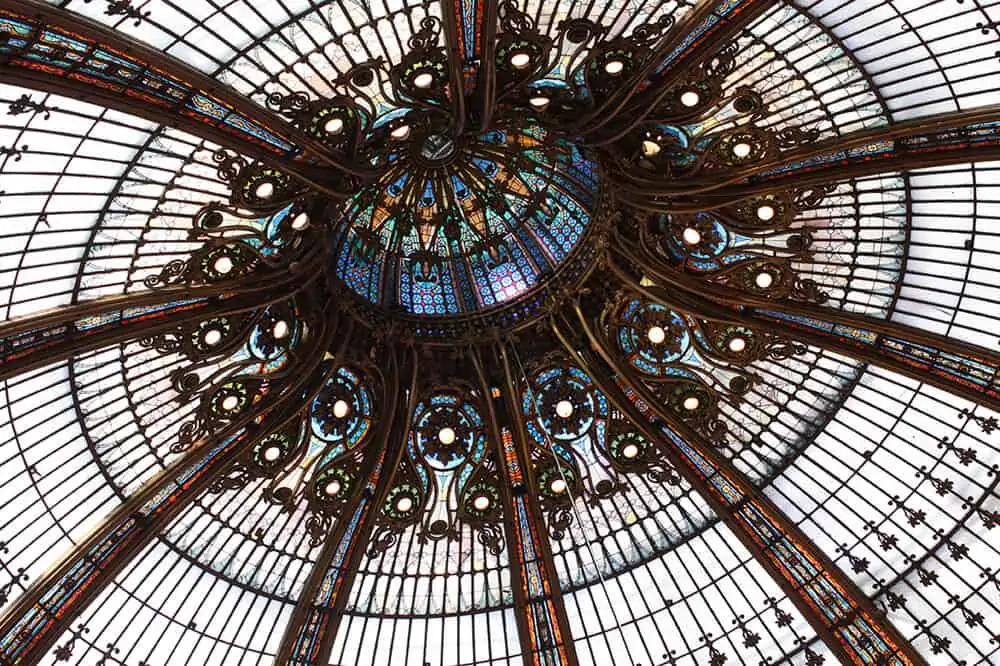 Galleries Lafayette stained glass ceiling in Paris 