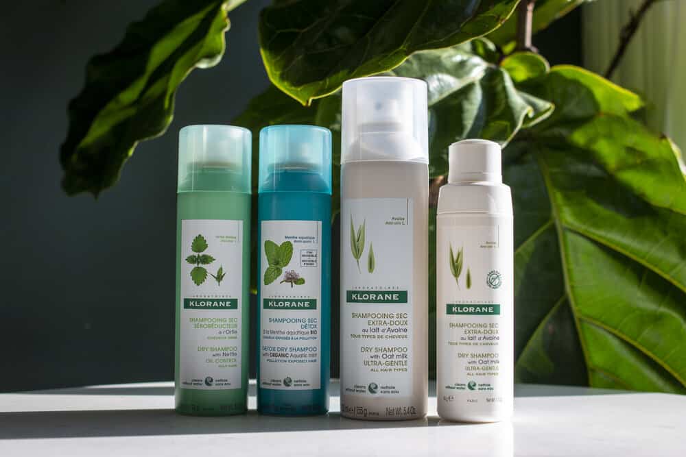 four products of Klorane Dry Shampoo 