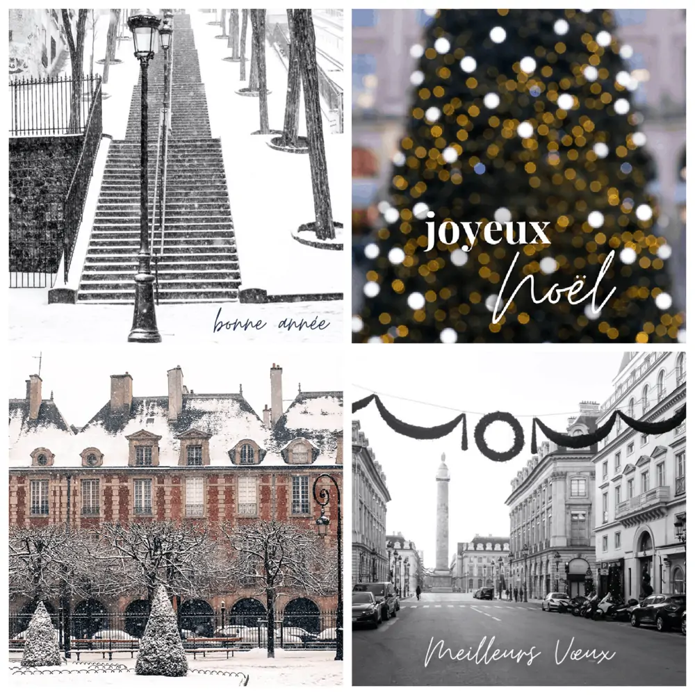 holiday card preview set of 4 everyday parisian rebecca plotnick