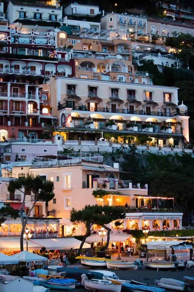 boats and buildings in Positano for The Italy fund 