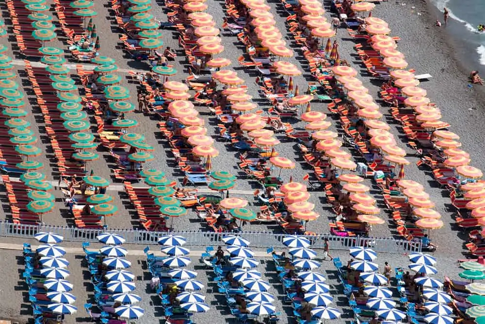 beach umbrellas in positano italy rebecca plotnick