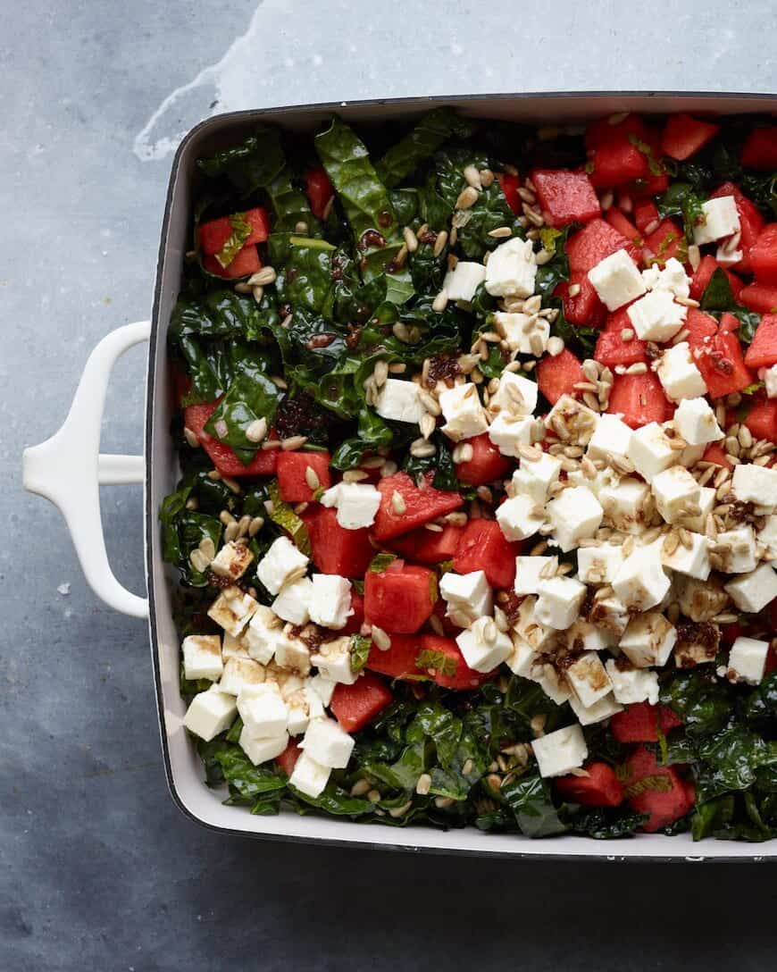 watermelon kale and feta salad what's gabby cooking