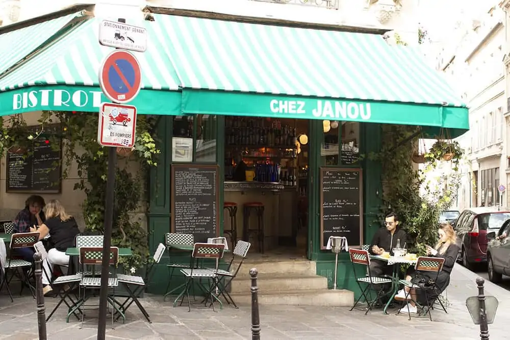 Chez Janou Parisian café in the Spring 