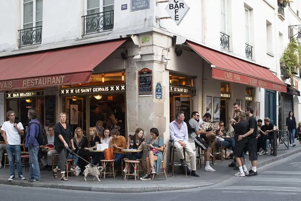 Paris café in the spring 