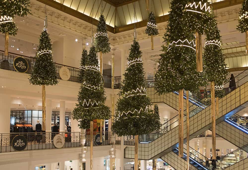 Christmas decorations in the mall and Best Holiday Movies