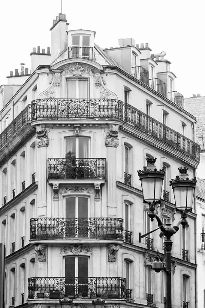 Shop Black and White Paris Apartments Print Here