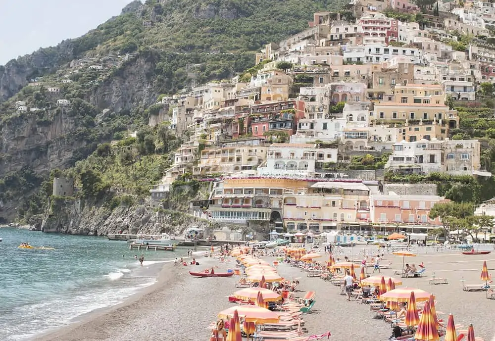 shore and buildings in Positano for The Italy fund 