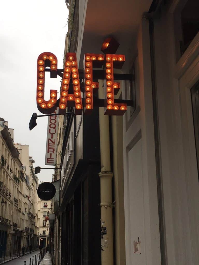 café sign for coffee in Paris 