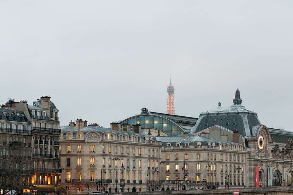 paris in the winter overlooking the musee d'orsay