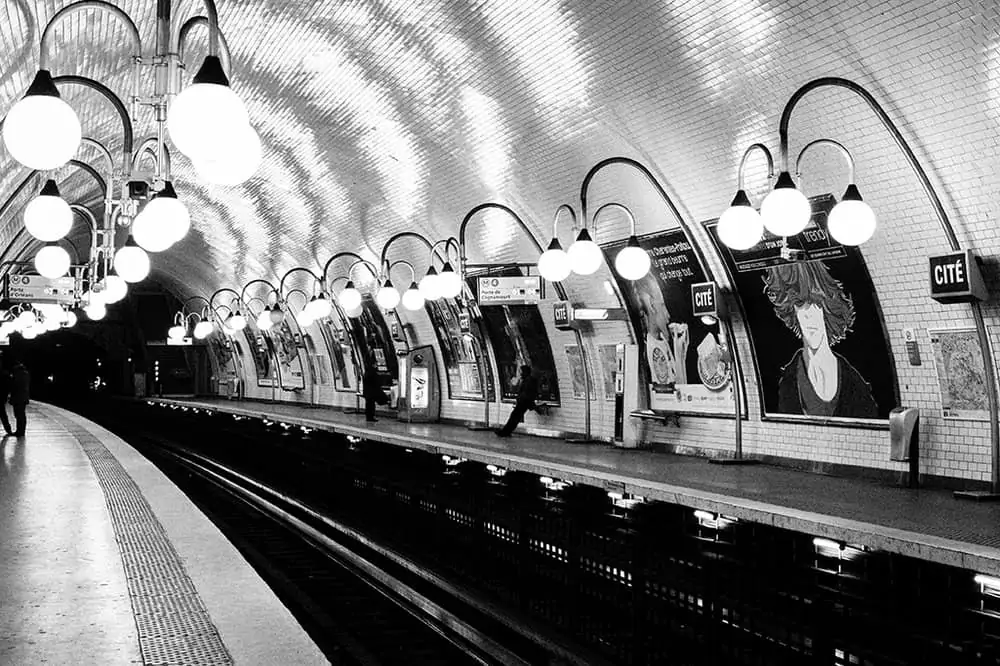 line one metro on ile de la cité by place dauphine