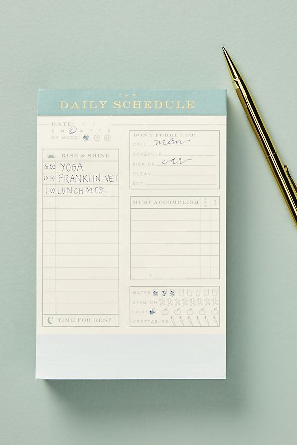 daily schedule notepad rifle paper company
