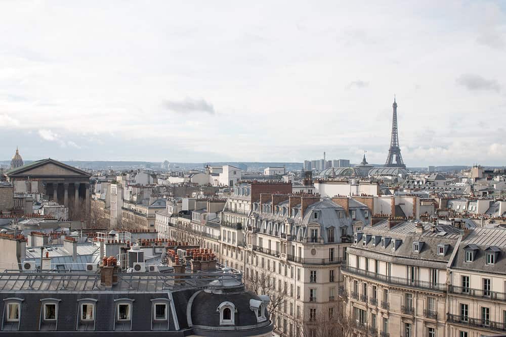 eiffel tower rooftop view of paris