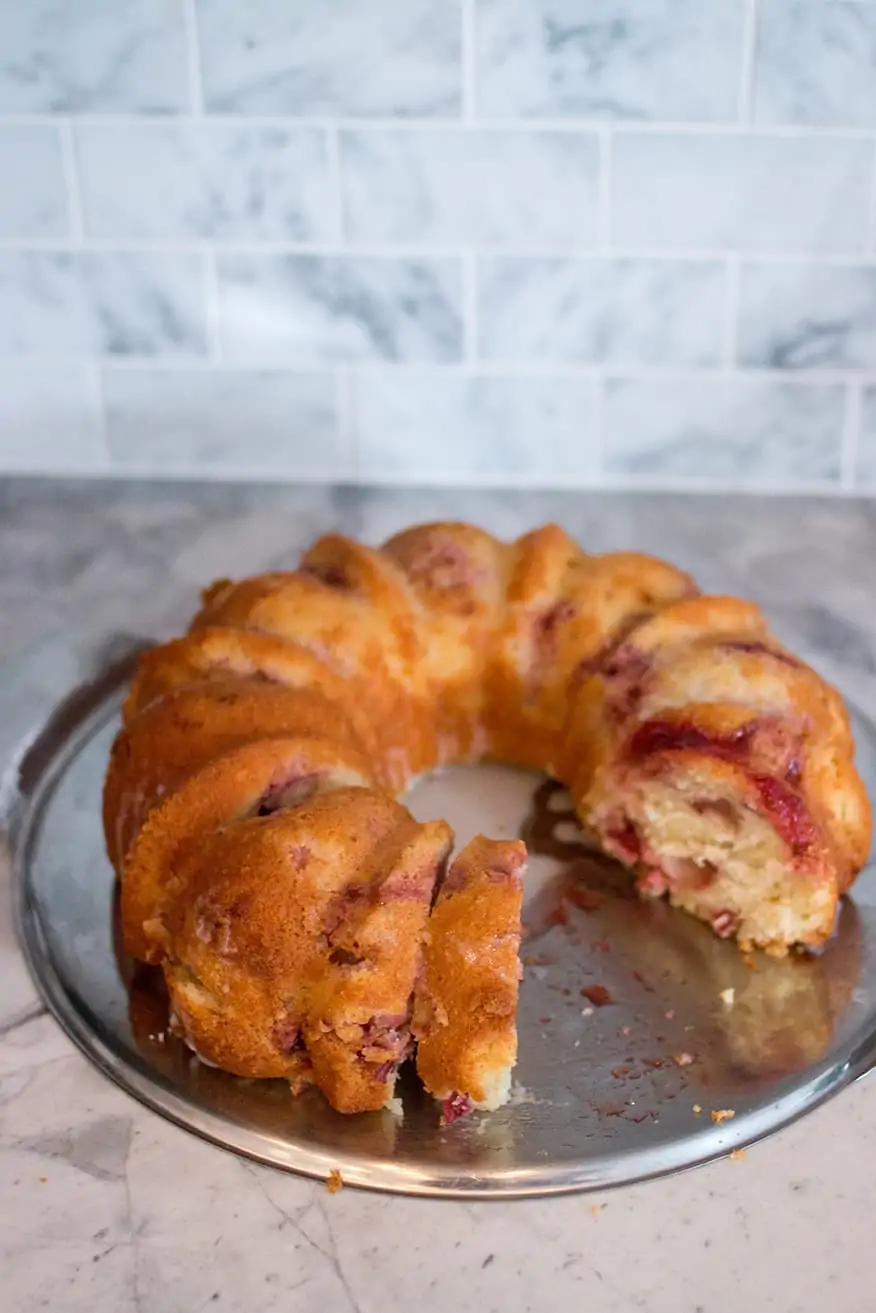 strawberry lemon bundt cake recipe via everyday parisian