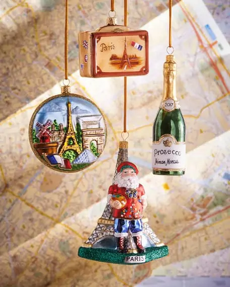 paris christmas ornaments set of 4 from Neiman Marcus