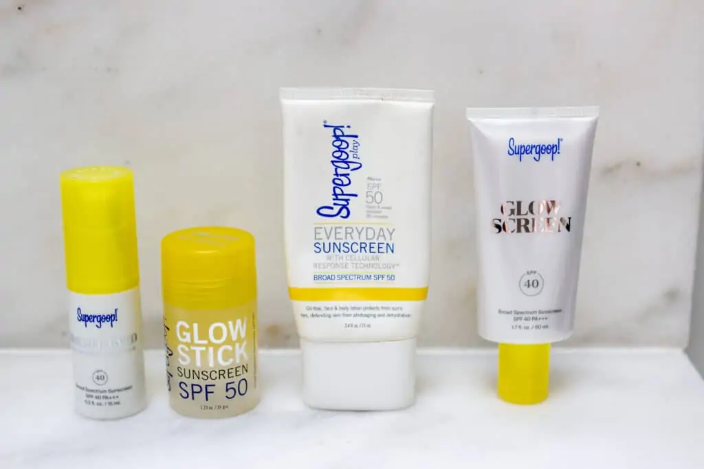 Supergoop Sunscreen products on display