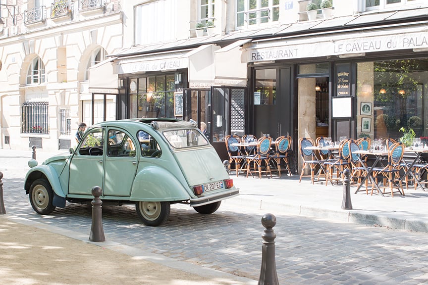 a car outside a cafe in paris for Links I Love Week 23