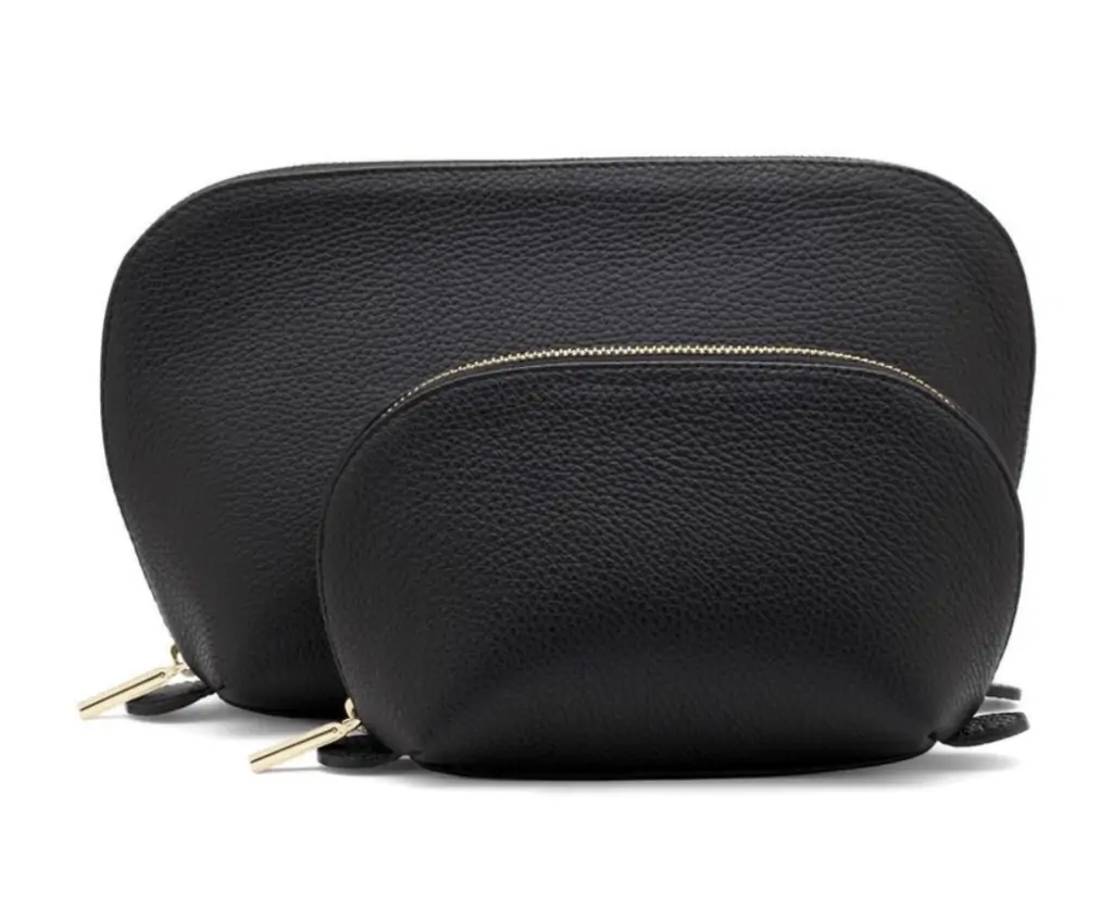 leather toiletries bags in black to Pack in a Carry-On