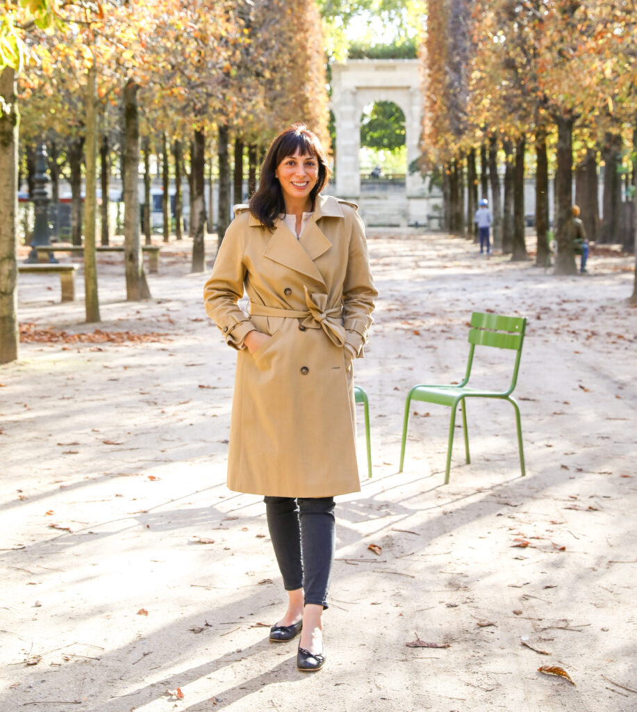 sezane trench coat for Paris in the fall 