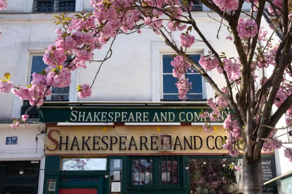 shakespeare and Company Paris in the spring 