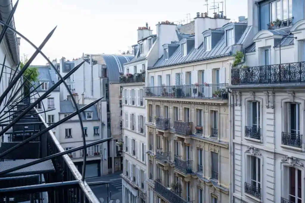 Hotel balcony in Paris