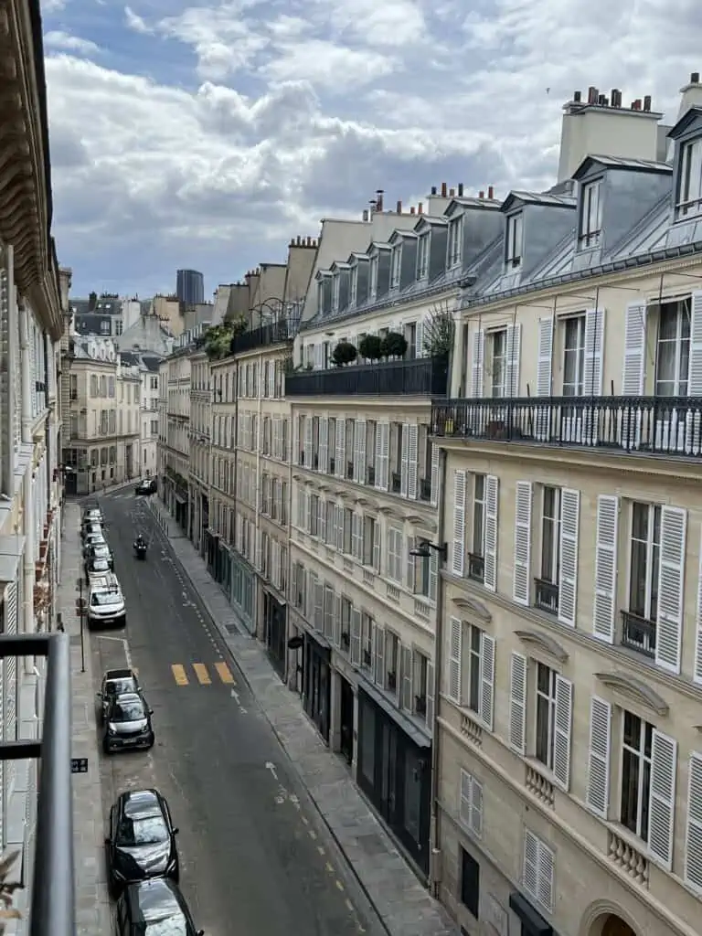 hotel balcony view in Paris