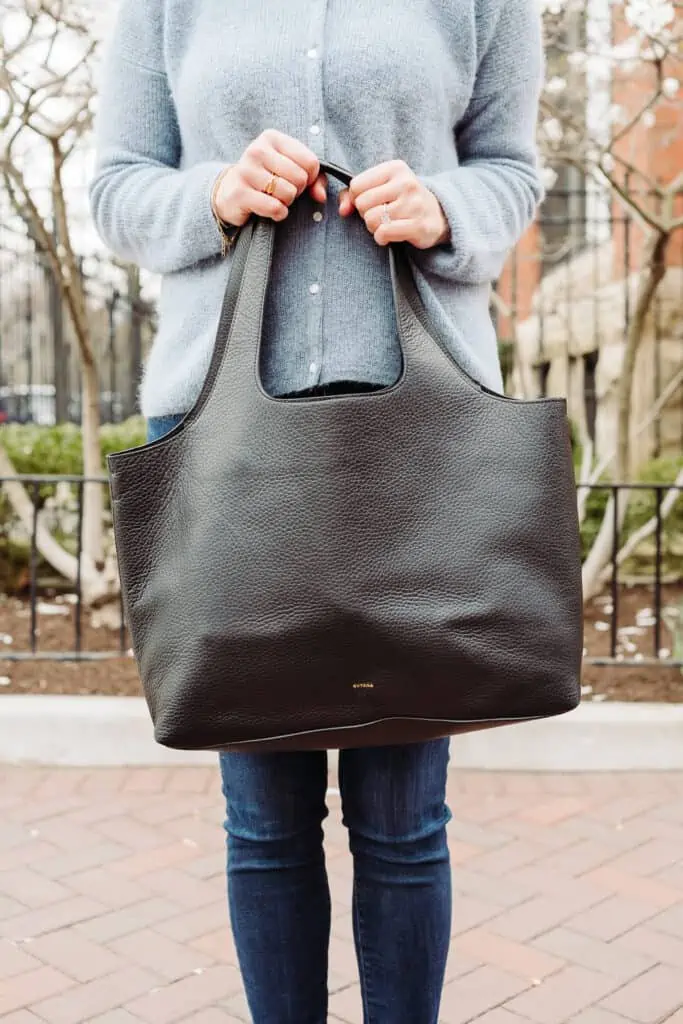 A Review of Cuyana's Classic Leather Zipper Tote and Tote Organization  Insert