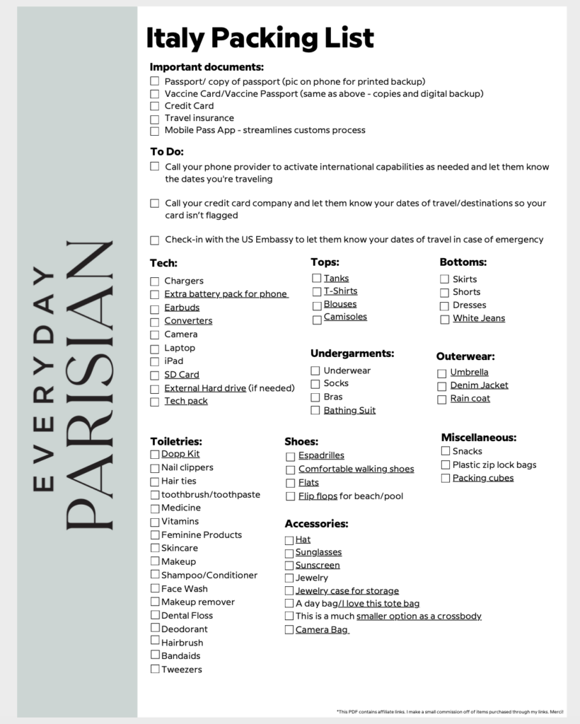 Summer Travel Essentials - Travel Packing Checklist