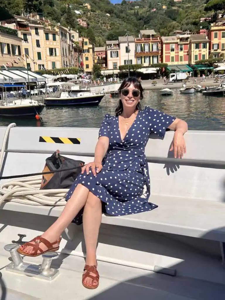 sezane polka dot dress in portofino 