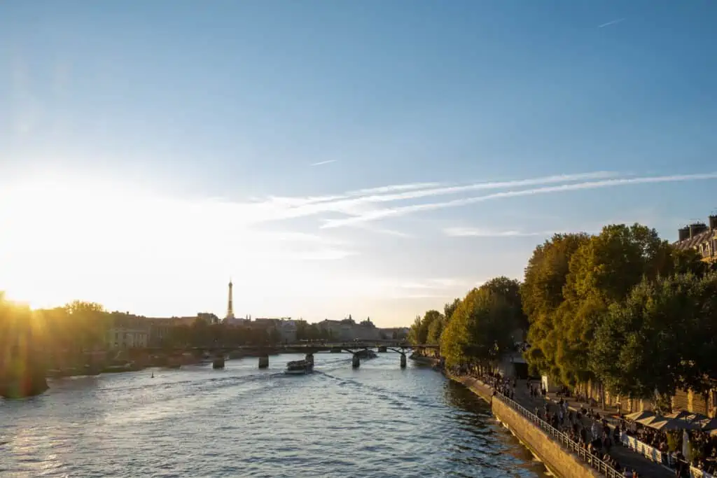 Paris seine view in the autumn 