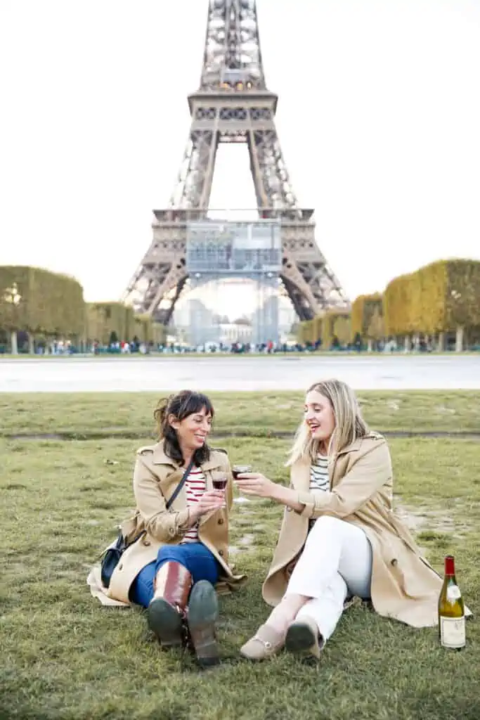 Paris picnic with Eiffel tower background