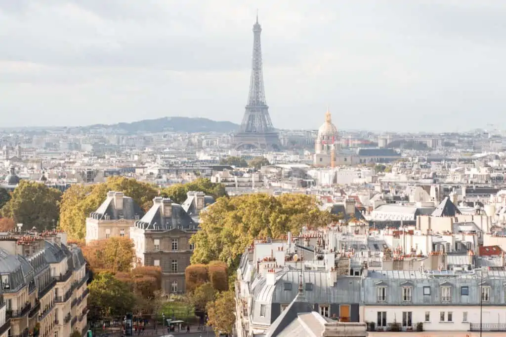 view of Paris from up above October 