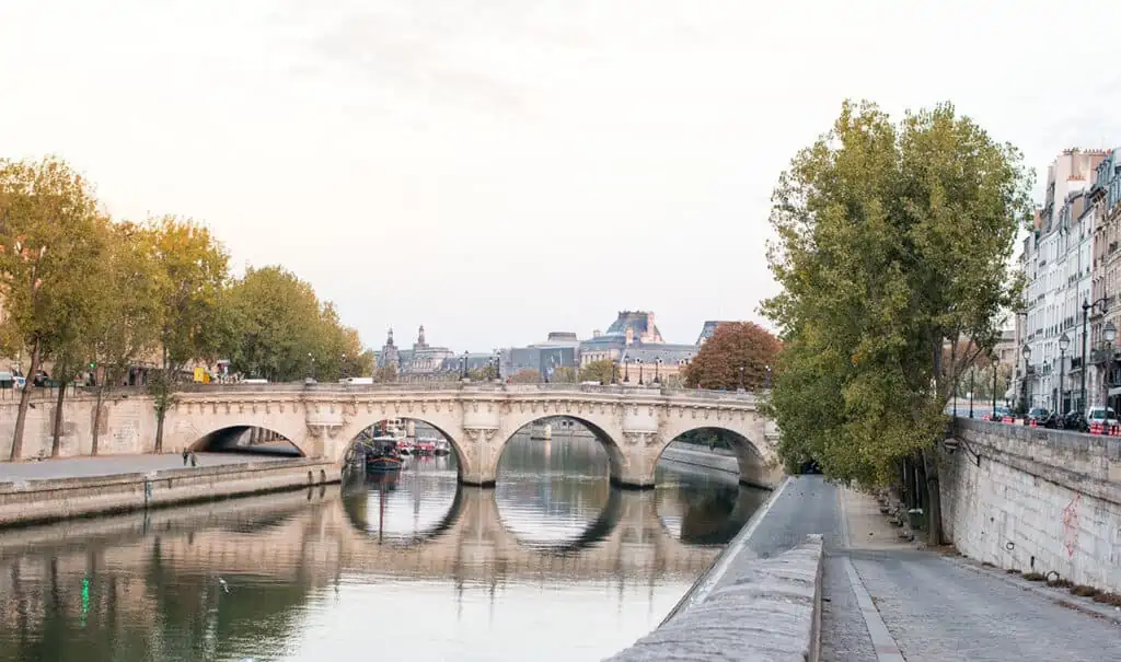 sunrise on the Seine in October Paris