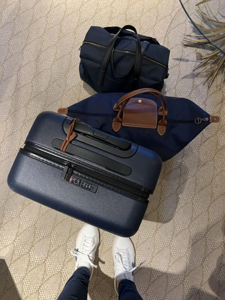 my suitcases for traveling to Paris 