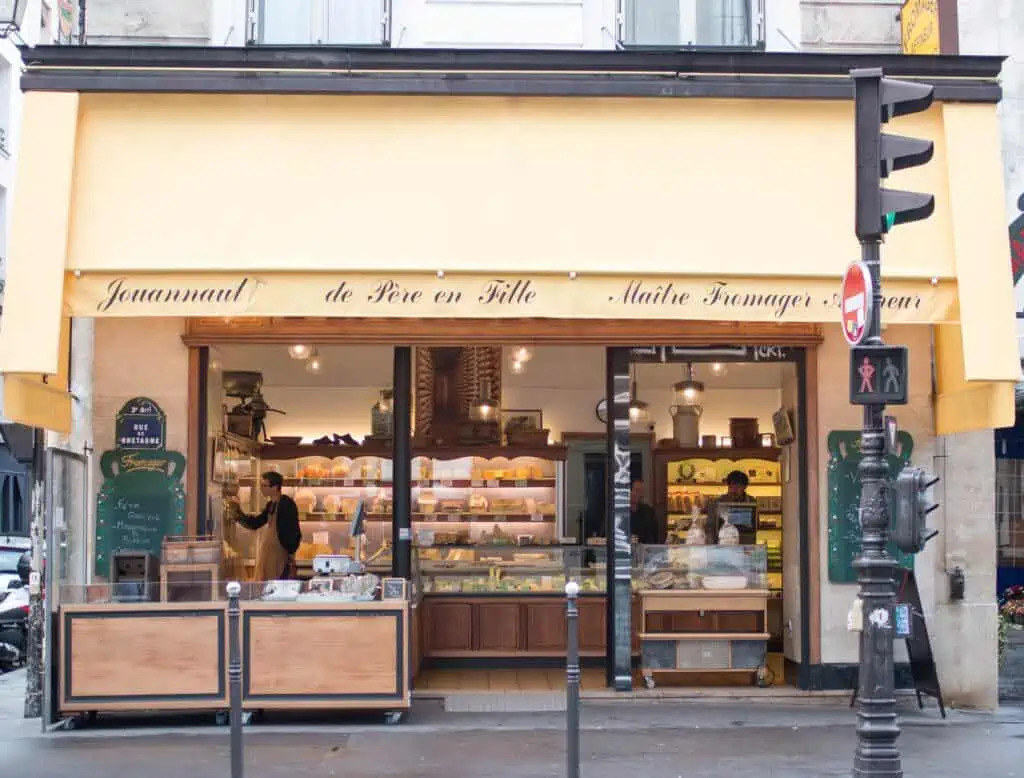 Paris cheese shop on Rue de Bretagne 