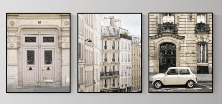 Paris Print Set of 3 Pink