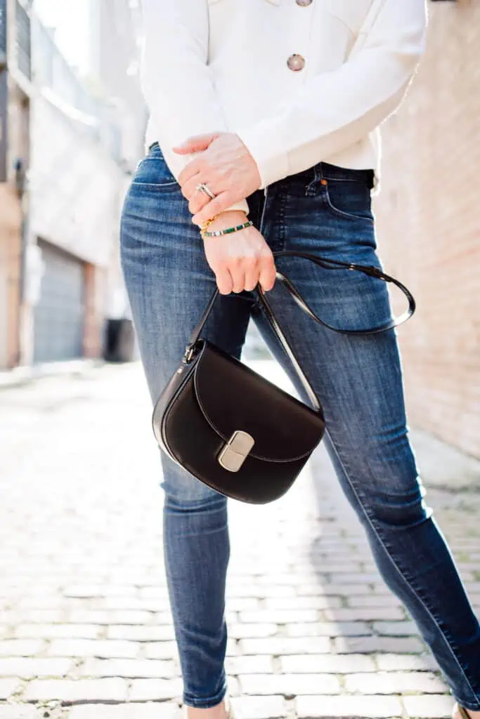 Sézane Floral Dress + Basket Bag Outfit - Jeans and a Teacup