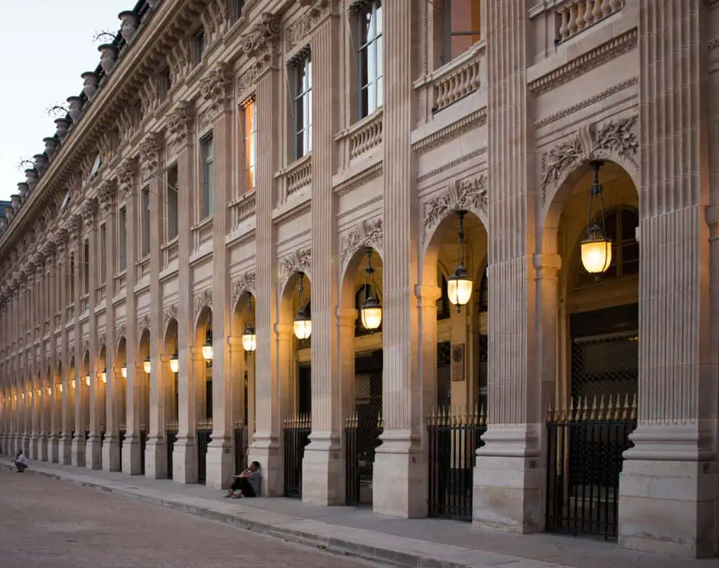 Palais Royal at dusk in the fall