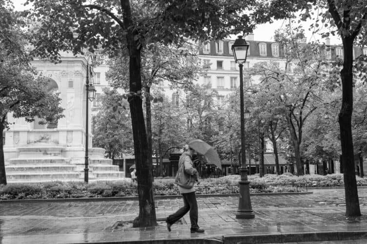 rainy day Paris in the fall 