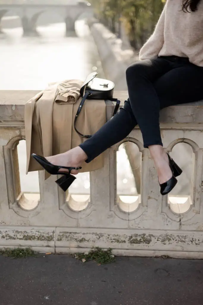 block heel Parisian shoe trends fall 2023 