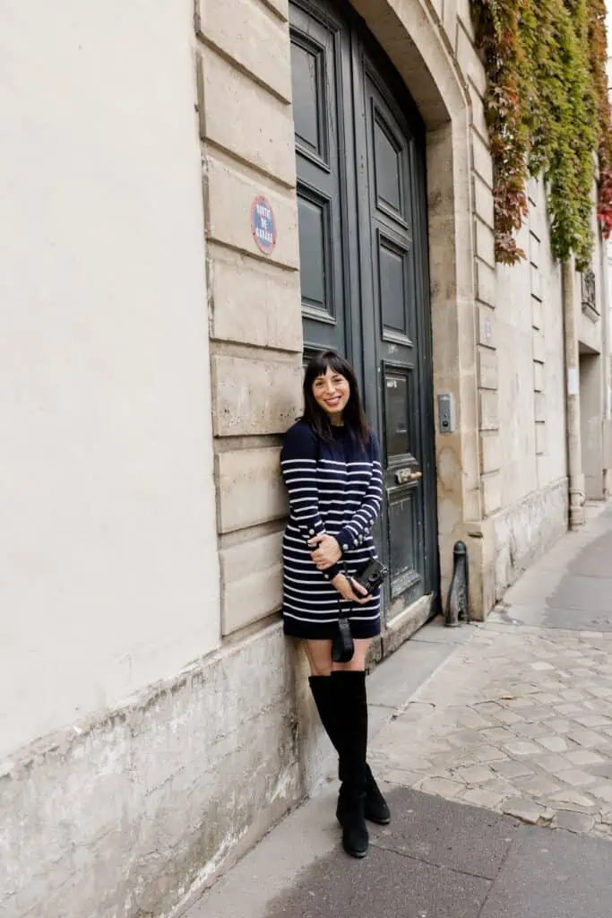 Paolo striped navy Séane dress