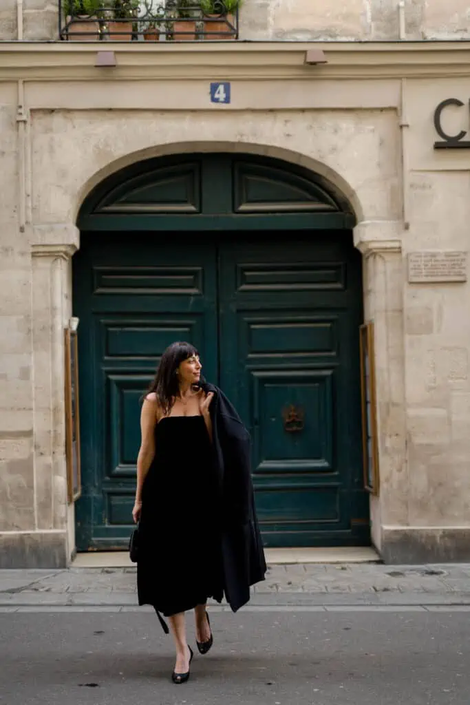 little black dress Parisian style 