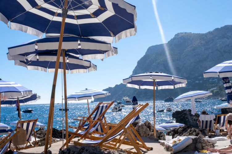 Capri blue umbrellas sunshine 