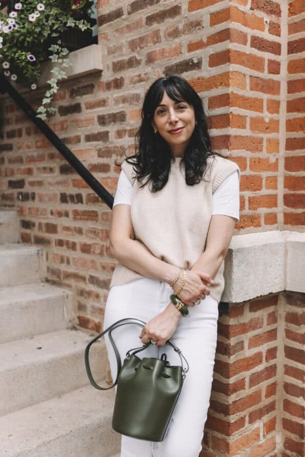 Sézane Green Farrow Bag