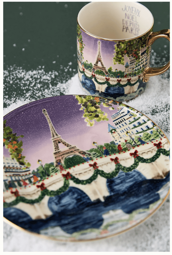 Anthropologie Christmas mugs 