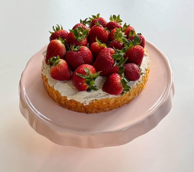 Strawberries and Cream Passover Cake 