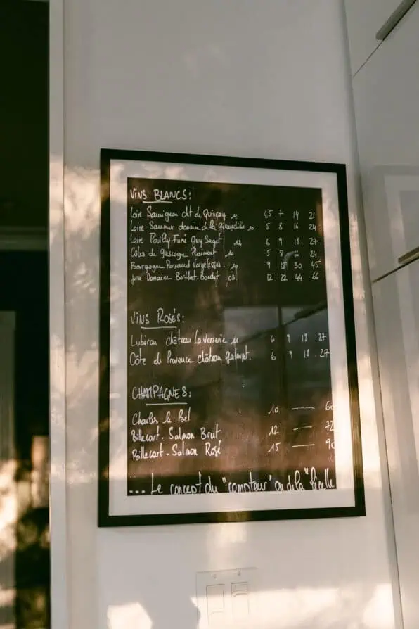 wine menu 