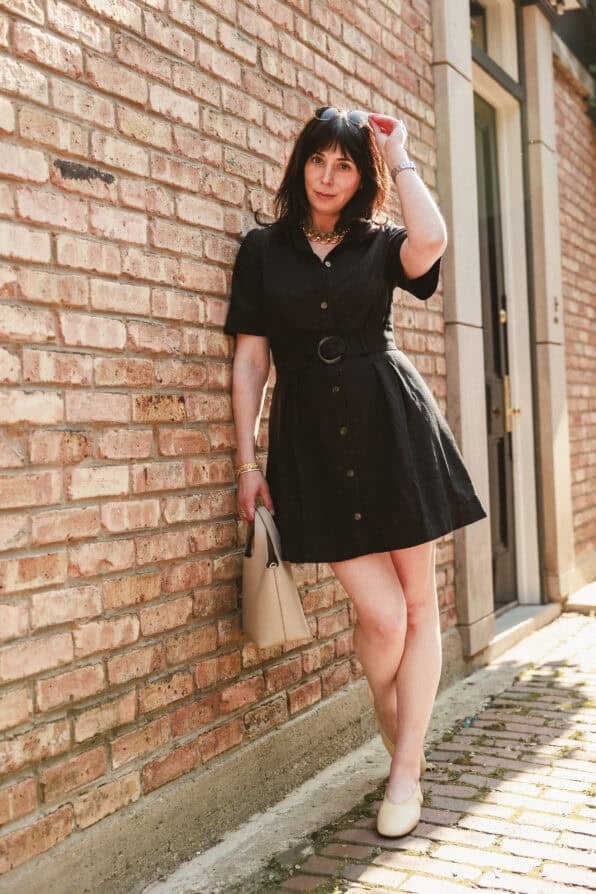 Sézane gemini dress black 