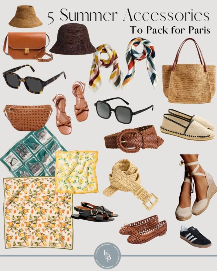 summer accessories to pack for Paris 