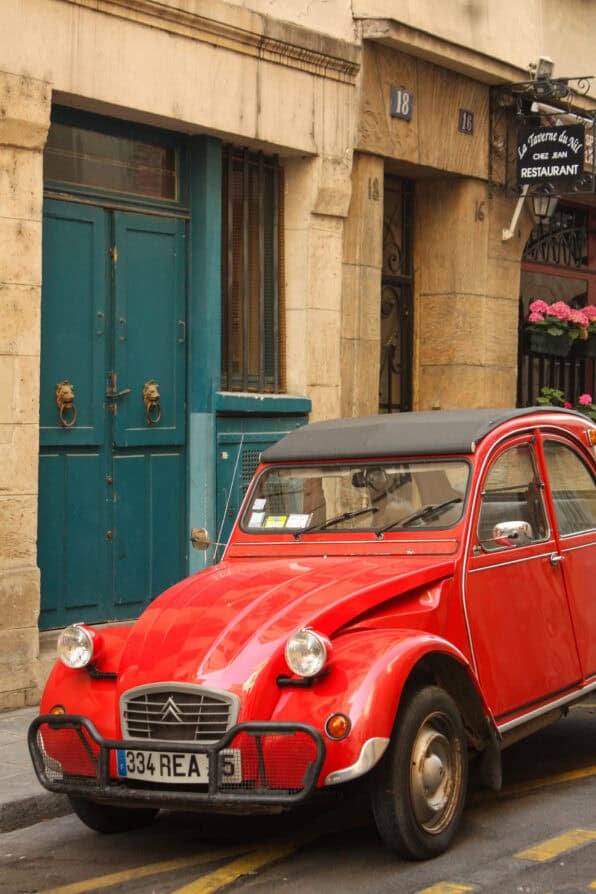 paris summer red car