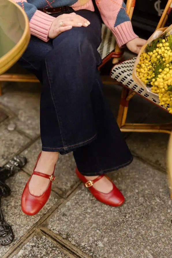 Sézane red ballet flats what is trending for September in paris